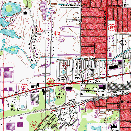 Topographic Map of Imperial Manor Mobile Home Terrace, FL