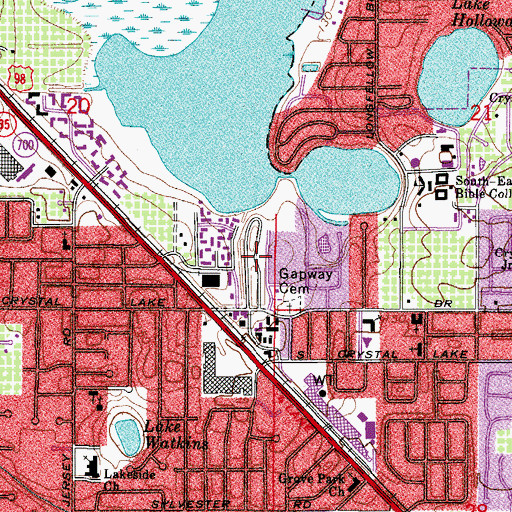 Topographic Map of Lake Bonny Mobile Home Park, FL