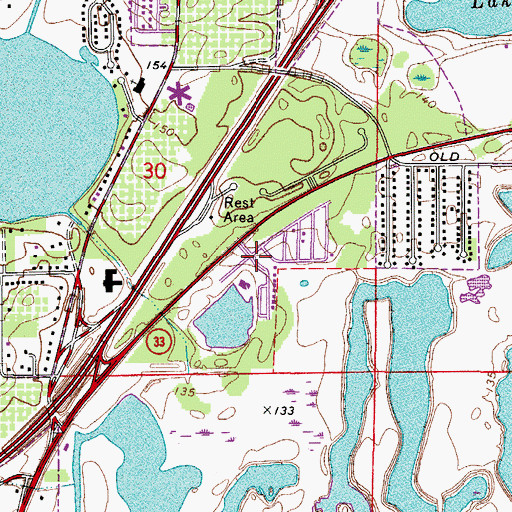 Topographic Map of Lakeland Harbor Mobile Home Park, FL
