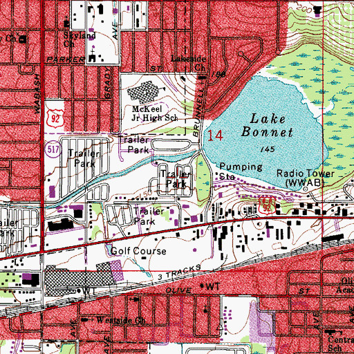 Topographic Map of May Manor Mobile Home Park, FL