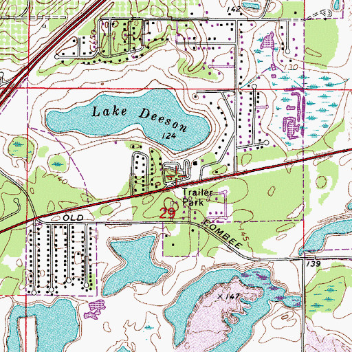 Topographic Map of Oakridge Mobile Home Park, FL