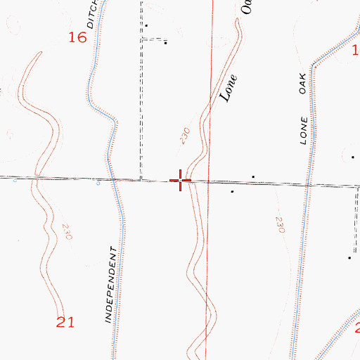 Topographic Map of Lone Oak Slough, CA