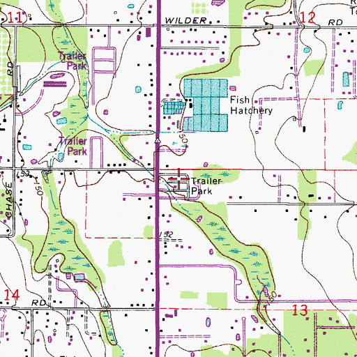 Topographic Map of Pine Lake Mobile Home Park, FL