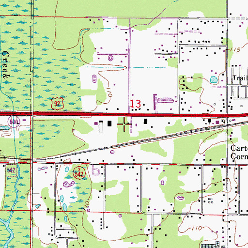 Topographic Map of Schalamar Creek Golf Country Club Community, FL