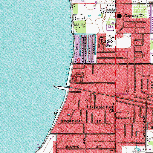 Topographic Map of Tanglewood Village Adult Mobile Home Park, FL