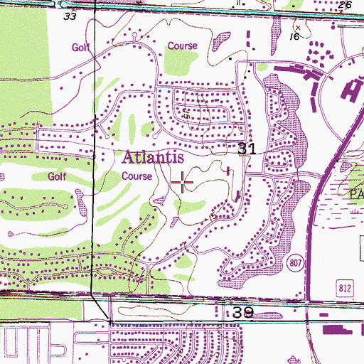 Topographic Map of Lake Bess Golf Club, FL