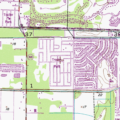 Topographic Map of Maralago Cay of West Palm Beach Mobile Home Park, FL