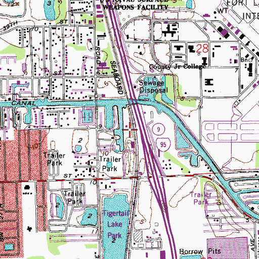 Topographic Map of Thunderboat Marina, FL