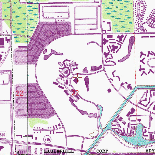 Topographic Map of Environ Cultural Center, FL