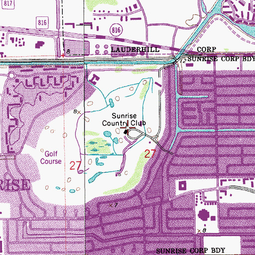 Topographic Map of Lake Nona Golf and Country Club, FL