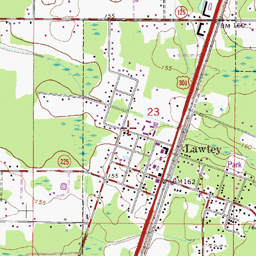 Topographic Map of Faith Baptist Church of Lawtey, FL