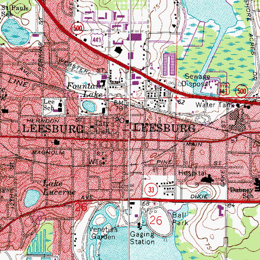 Topographic Map of Beacon College Library, FL