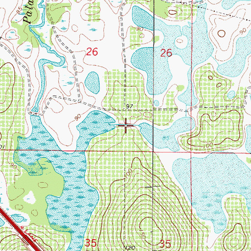 Topographic Map of Lake Orlando Golf Club, FL