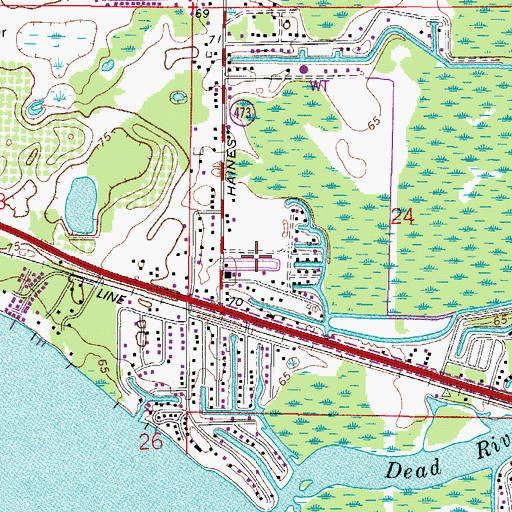 Topographic Map of Cypress Cove Mobile Home Community, FL