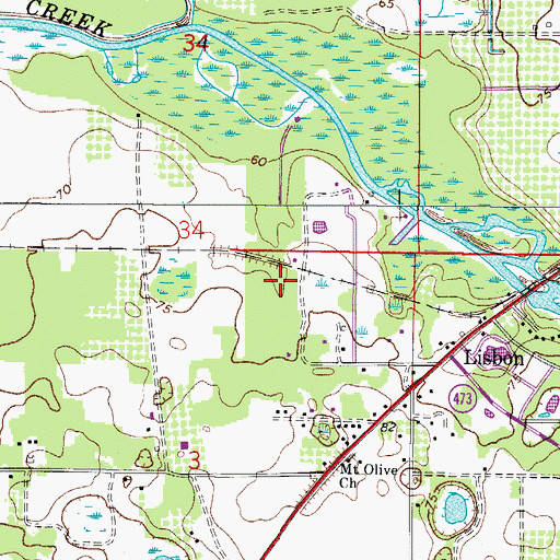 Topographic Map of Hickory Hollow Estates Mobile Home Park, FL
