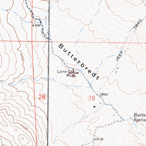 Topographic Map of Lone Star Mine, CA