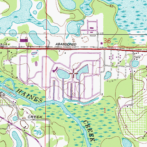 Topographic Map of Mid Florida Lakes Yacht Club Mobile Home Park, FL