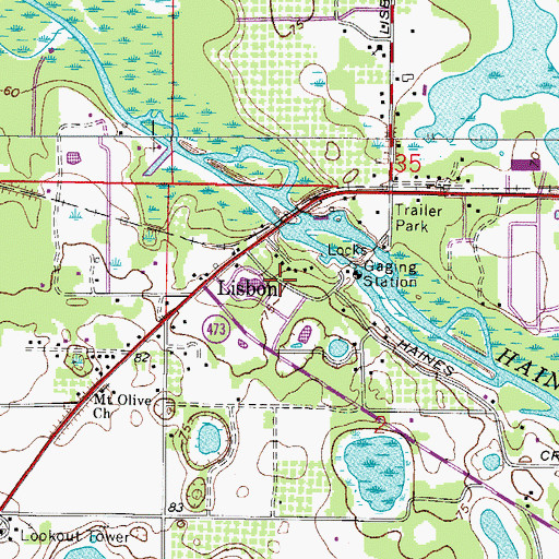 Topographic Map of Wintons Park Mobile Home Park, FL