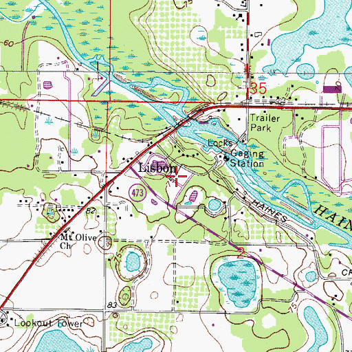 Topographic Map of Bonfire Mobile Home Village, FL