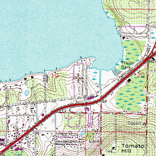 Topographic Map of Brittany Estates Mobile Home Park, FL