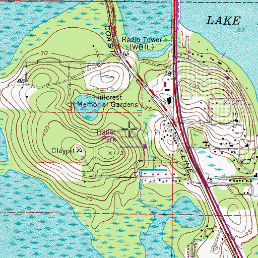 Topographic Map of Corley Island Mobile Manor, FL