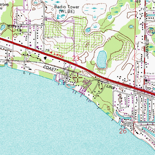 Topographic Map of Lake Harris Hide - Away Mobile Home Park, FL