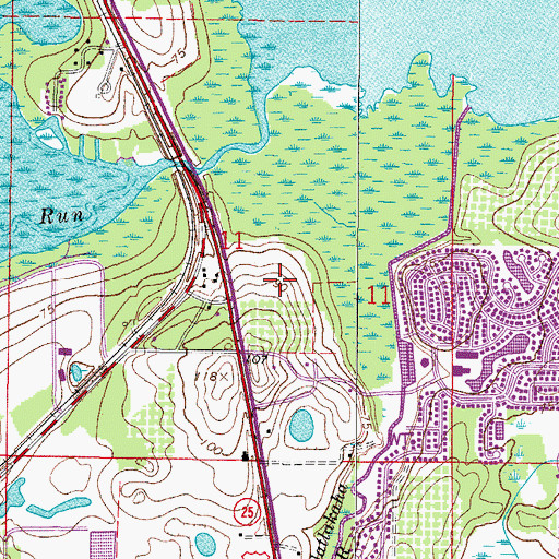 Topographic Map of Lake Harris Landing Mobile Home Park, FL