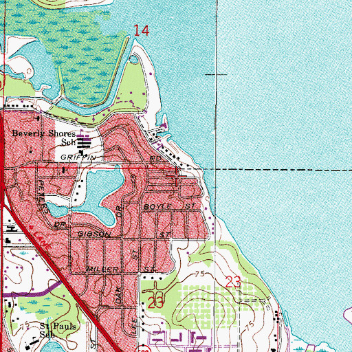 Topographic Map of Leesburg Lakeshore Mobile Home Park, FL