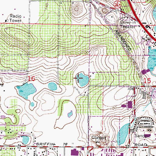 Topographic Map of Leesburg Landing Mobile Home Park, FL