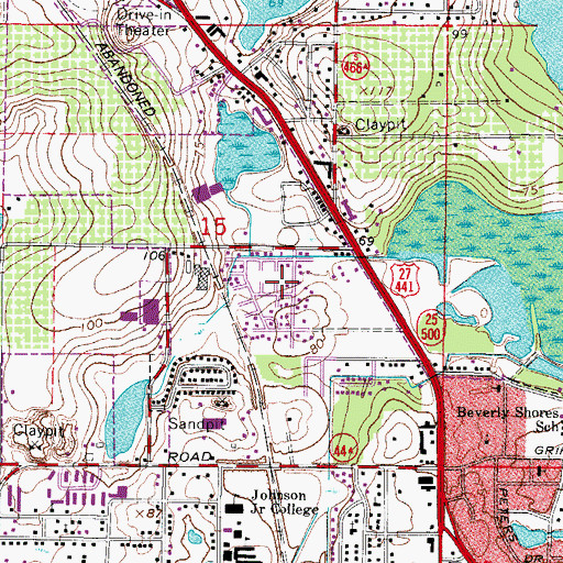 Topographic Map of Palm Ridge Mobile Village, FL