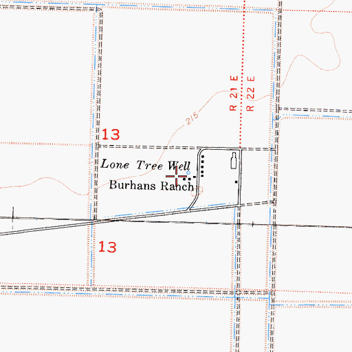Topographic Map of Lone Tree Well, CA