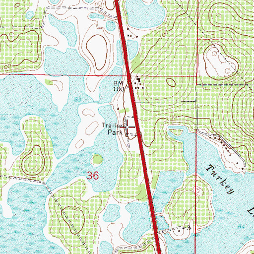Topographic Map of Spanish Village Mobile Home Park, FL