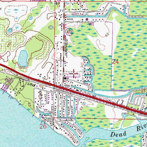 Topographic Map of Sycamore Mobile Home Park, FL