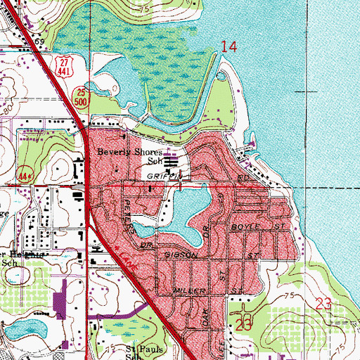 Topographic Map of Faith Evangelical Free Church, FL