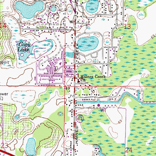 Topographic Map of Gunnery Road Baptist Church, FL