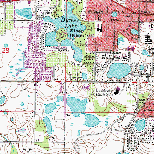 Topographic Map of Hampton Baptist Church, FL