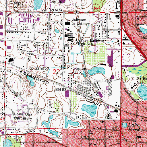 Topographic Map of Zion Hope Baptist Church, FL