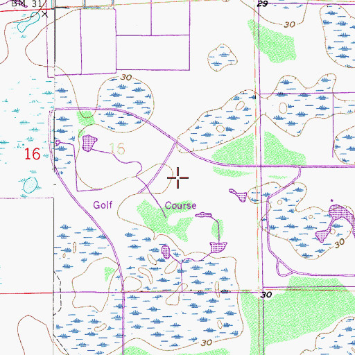 Topographic Map of Landings Yacht Golf and Tennis Club, FL