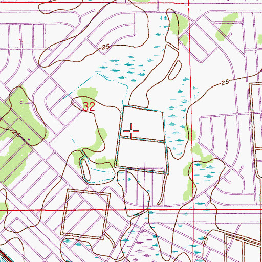 Topographic Map of Lauderhills Golf Course, FL