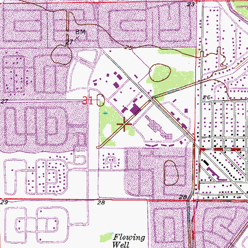 Topographic Map of Lehigh Acres Post Office, FL