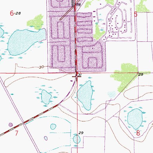 Topographic Map of Korean Assembly of God Church of Fort Myers, FL
