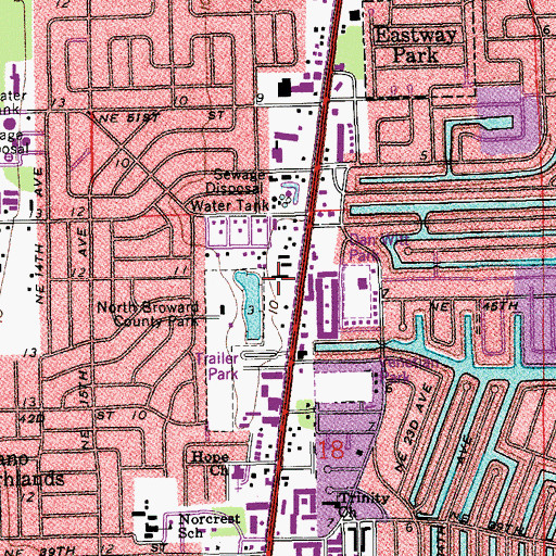 Topographic Map of Glacierice and Snow Arena, FL