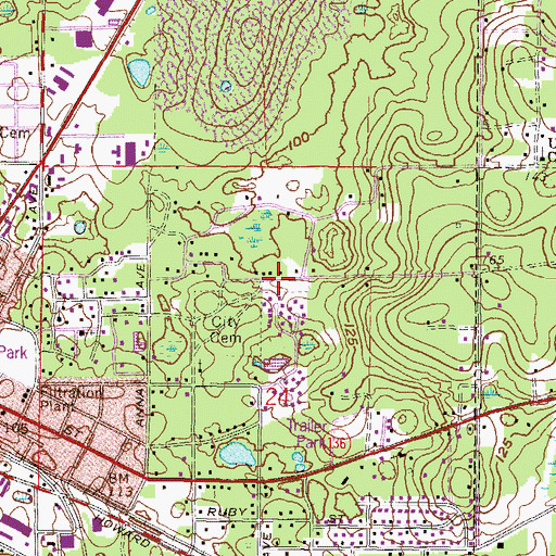 Topographic Map of Live Oak Trailer Park, FL