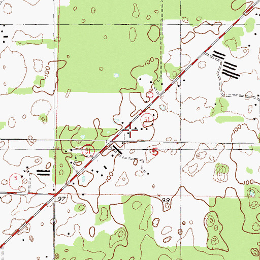 Topographic Map of Calvary Baptist Church of Live Oak, FL