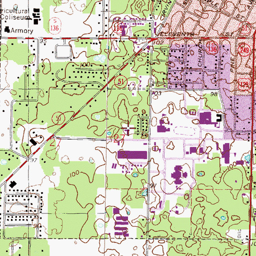 Topographic Map of First Advent Christian Church, FL