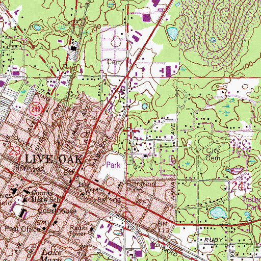 Topographic Map of First Church of God, FL