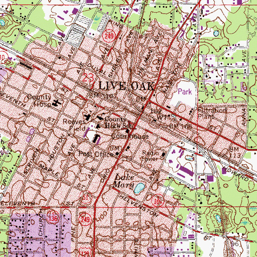 Topographic Map of First United Methodist Church, FL