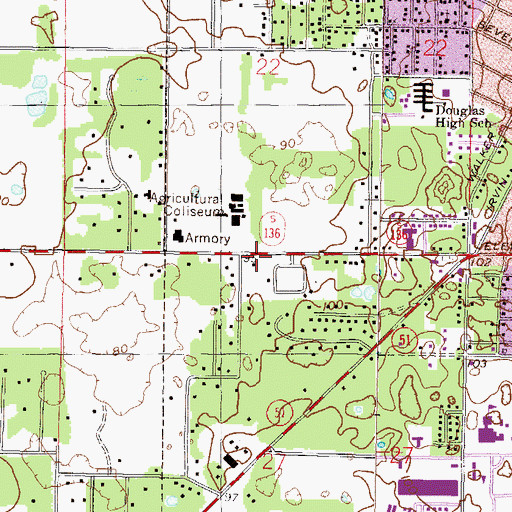 Topographic Map of Saint Lukes Episcopal Church, FL