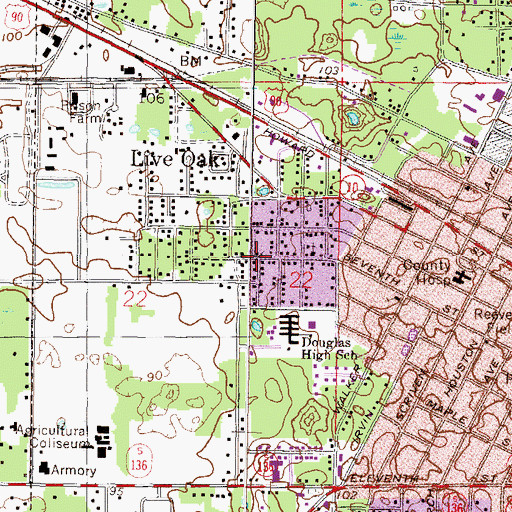 Topographic Map of Sweet Hope Baptist Church, FL