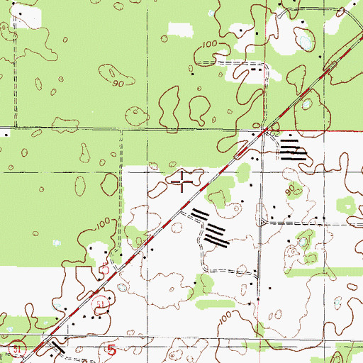 Topographic Map of Victory Baptist Church, FL